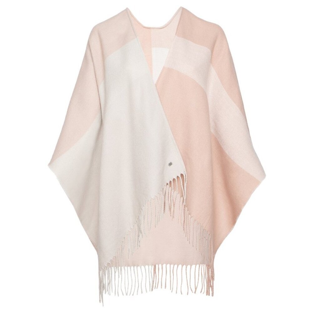Soia & Kyo Woven Mirel Woven Scarfigan with Fringe Pink/White One Size